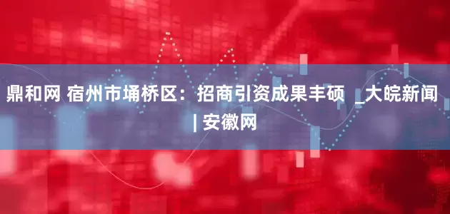 鼎和网 宿州市埇桥区：招商引资成果丰硕  _大皖新闻 | 安徽网
